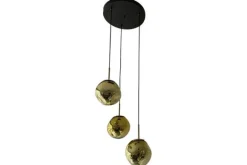 Hanglampen-Toms Luxury Lights Hanglamp 3-lichts rond Gold Boaz