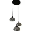 Hanglampen-Toms Luxury Lights Hanglamp 3-lichts rond Grey Melt