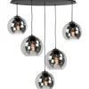 Hanglampen-Highlight Hanglamp Zwart Rookglas Fantasy Ovaal