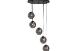 Hanglampen-Highlight Hanglamp Zwart Rookglas Fantasy