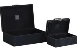 Decoratie-PTMD Juwelenbox set Zwart  Hazael