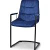New Keukenstoel velvet blue Knus Eetkamerstoelen
