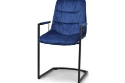 New Keukenstoel velvet blue Knus Eetkamerstoelen