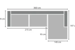 Outlet Loungebank stof Tokio 170 Amarillo Loungebanken