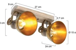 New Plafondlamp 7969BR Gearwood Mexlite Plafondlamp
