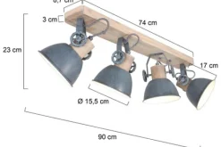 Plafondlamp-Steinhauer Plafondlamp 2729GR Gearwood Mexlite