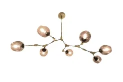 Outlet Plafondlamp messing amber 7-lichts Cas Plafondlamp