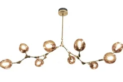 Discount Plafondlamp messing amber 9-lichts Cas Plafondlamp