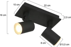 Spots|Plafondlamp-Steinhauer Plafondlamp 3060ZW Points Noirs