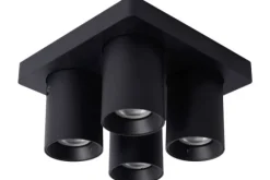 Spots|Plafondlamp-Lucide Plafondspot Zwart Nigel