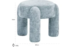 Discount Poef 212317 Light Blue Chenille Holly Poefen