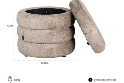 Poefen-Richmond Interiors Poef 211810 Sheep Nature Adele