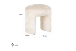 Poefen-Richmond Interiors Poef 210880 White Chenille Fargo