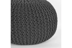 Hot Poef Antraciet Gebreid Poefen