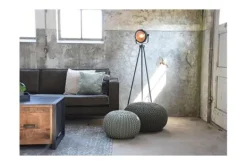 Poefen-Label51 Poef Donkergrijs Gebreid