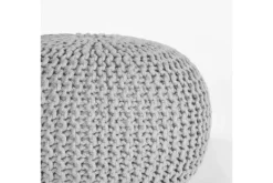 Outlet Poef Lichtgrijs Gebreid Poefen