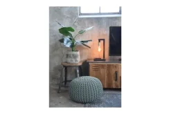 Outlet Poef Lichtgrijs Gebreid Poefen