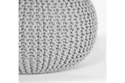 Outlet Poef Lichtgrijs Gebreid Poefen