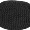 Outlet Poef Zwart Gebreid Poefen