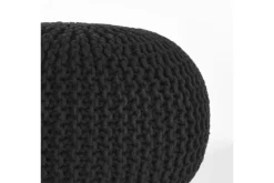 Outlet Poef Zwart Gebreid Poefen
