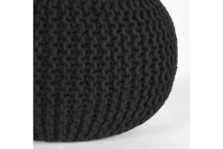 Outlet Poef Zwart Gebreid Poefen
