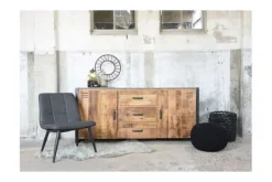 Outlet Poef Zwart Gebreid Poefen