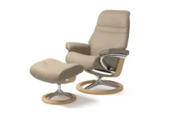Relaxstoelen|Draaifauteuils-Stressless Relaxfauteuil + hocker Sunrise Signature |