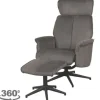 Relaxstoelen|Draaifauteuils- Relaxfauteuil met hocker Antraciet Cosmo CH-73.027 Verdal