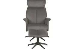 Relaxstoelen|Draaifauteuils- Relaxfauteuil met hocker Antraciet Cosmo CH-73.027 Verdal