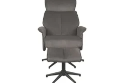 Relaxstoelen|Draaifauteuils- Relaxfauteuil met hocker Antraciet Cosmo CH-73.027 Verdal