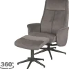 New Relaxfauteuil met hocker Antraciet Cosmo CH-73.024 Bergen Relaxstoelen|Draaifauteuils