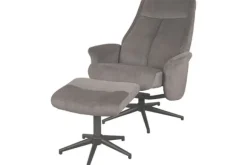 New Relaxfauteuil met hocker Antraciet Cosmo CH-73.024 Bergen Relaxstoelen|Draaifauteuils
