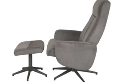 New Relaxfauteuil met hocker Antraciet Cosmo CH-73.024 Bergen Relaxstoelen|Draaifauteuils