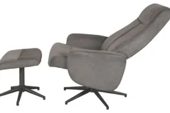 New Relaxfauteuil met hocker Antraciet Cosmo CH-73.024 Bergen Relaxstoelen|Draaifauteuils