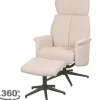 Relaxstoelen|Draaifauteuils- Relaxfauteuil met hocker Naturel Touch CH-73.019 Verdal