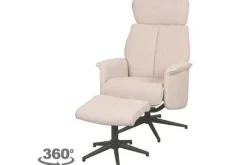 Relaxstoelen|Draaifauteuils- Relaxfauteuil met hocker Naturel Touch CH-73.019 Verdal