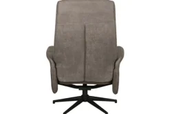 Clearance Relaxfauteuil met hocker Taupe Micro Suede CH-73.011 Bergen Relaxstoelen|Draaifauteuils