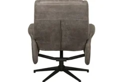 Clearance Relaxfauteuil met hocker Taupe Micro Suede CH-73.011 Bergen Relaxstoelen|Draaifauteuils