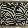 Sierkussens-Claudi Sierkussen Black White + Fringe Gold Zebby |