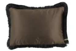 Clearance Sierkussen Brown + Fringe black Taupe Dafne | Sierkussens