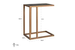 Bijzettafels-Richmond Interiors Sofa Tafel 210696 Blackbone Brass