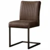 Eetkamerstoelen-Tower Living Stoel Dark Brown Ferro