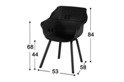 Tuinartikelen-Hartman tuinmeubelen Tuinstoel Carbon Black 11.680.008 Sophie Element