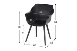 Outlet Tuinstoel Carbon Black 11.681.008 Sophie Studio Tuinartikelen