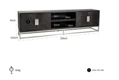 Tv-dressoir 210230 Blackbone zilver Tv-Meubels