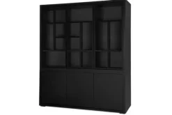 Outlet Vitrinekast zwart ruit Velori Opbergkasten|Buffetkasten