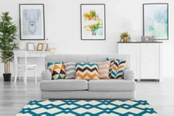 Discount Vloerkleed 100 Ivoor Turquoise Now! Vloerkleden