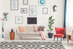 Vloerkleden-Divendo Vloerkleed 525 Ivoor Zwart Lina