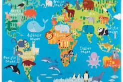 Vloerkleden-Viviendo Vloerkleed 233 World Map Torino Kids