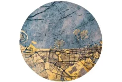 Best Vloerkleed Gold Sea 9698 rond | Dubai Cities | Vloerkleden